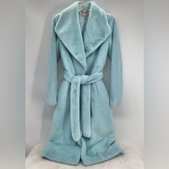 Show Me Your MuMu Women’s Lolita Faux Fur Jacket Revolve Ice Blue Size XS - Picture 4 of 11